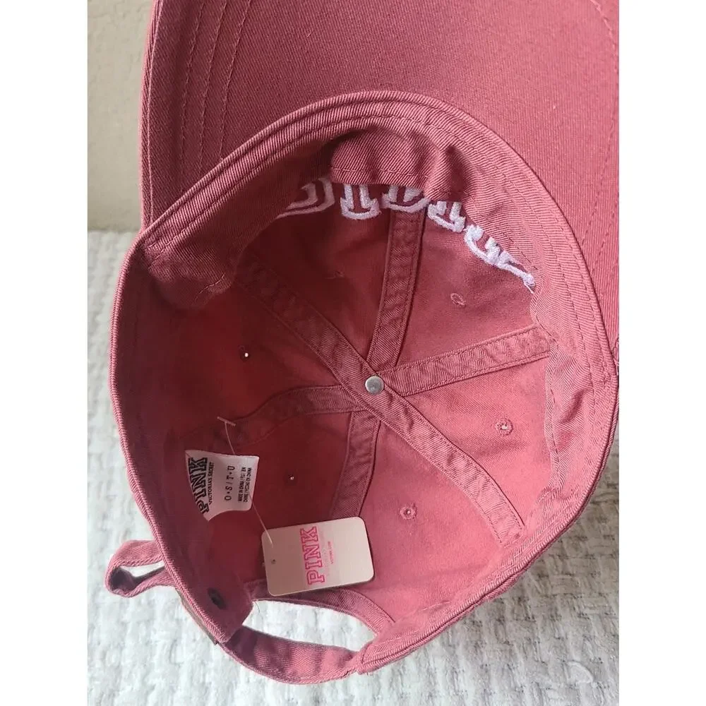 PINK Embroidered Logo Baseball Cap - Rose Mauve One Size Fits Most